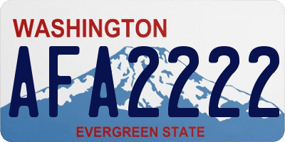 WA license plate AFA2222
