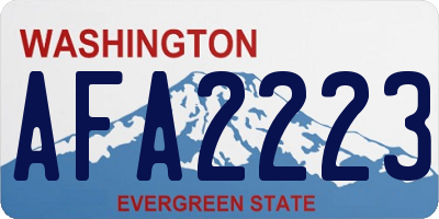 WA license plate AFA2223