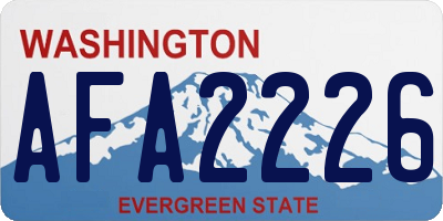 WA license plate AFA2226