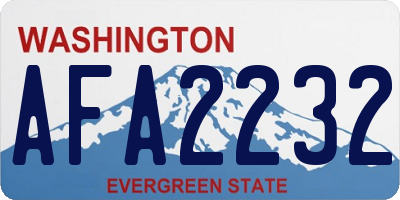 WA license plate AFA2232