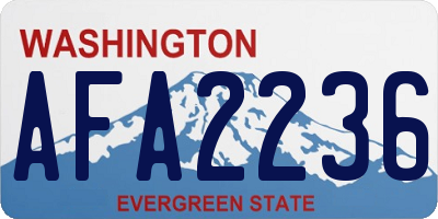 WA license plate AFA2236