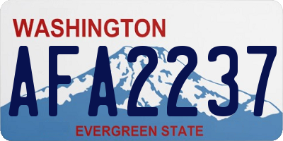 WA license plate AFA2237