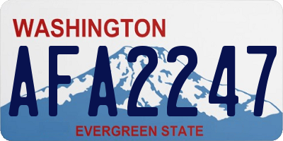 WA license plate AFA2247