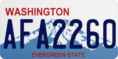 WA license plate AFA2260