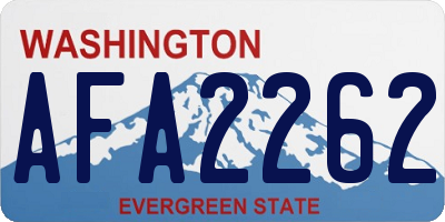 WA license plate AFA2262