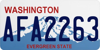 WA license plate AFA2263