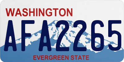 WA license plate AFA2265