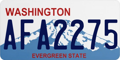 WA license plate AFA2275