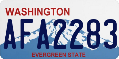 WA license plate AFA2283