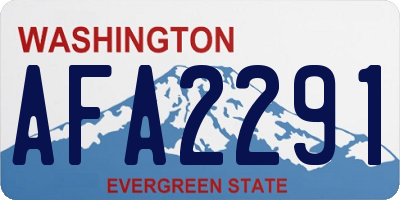WA license plate AFA2291