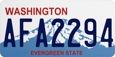 WA license plate AFA2294