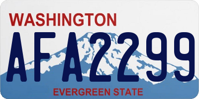 WA license plate AFA2299