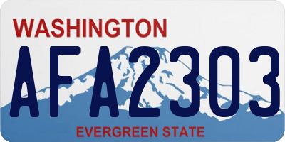 WA license plate AFA2303