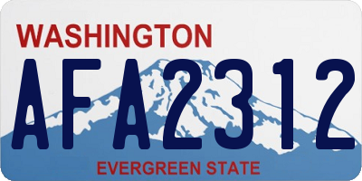 WA license plate AFA2312