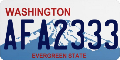 WA license plate AFA2333