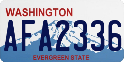 WA license plate AFA2336