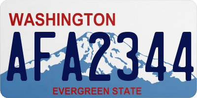 WA license plate AFA2344