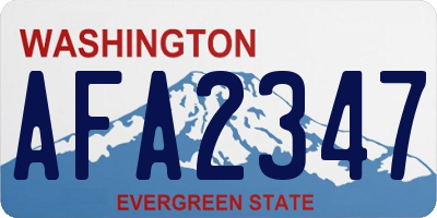 WA license plate AFA2347