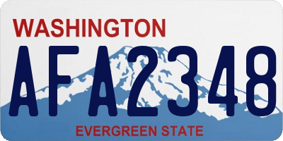WA license plate AFA2348