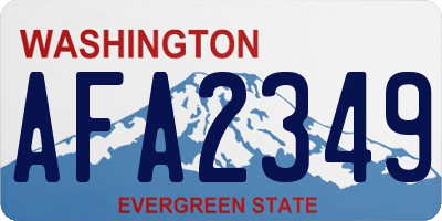 WA license plate AFA2349