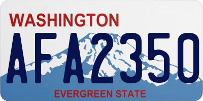 WA license plate AFA2350