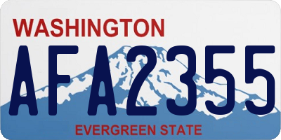WA license plate AFA2355