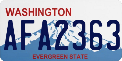 WA license plate AFA2363