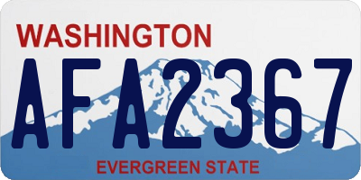 WA license plate AFA2367