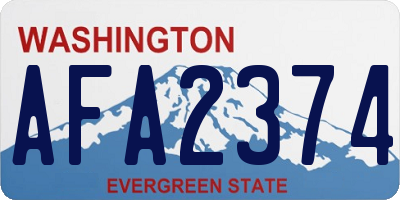 WA license plate AFA2374