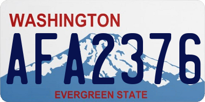WA license plate AFA2376
