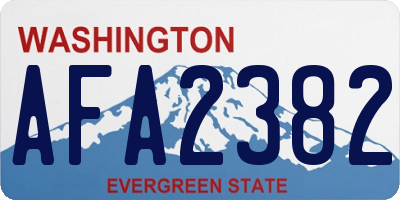 WA license plate AFA2382