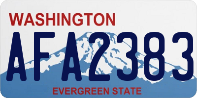 WA license plate AFA2383