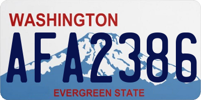 WA license plate AFA2386
