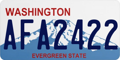 WA license plate AFA2422