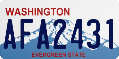 WA license plate AFA2431
