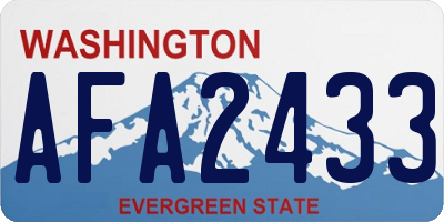 WA license plate AFA2433
