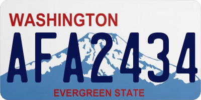 WA license plate AFA2434