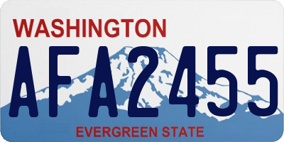 WA license plate AFA2455