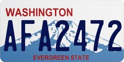WA license plate AFA2472