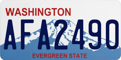 WA license plate AFA2490