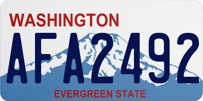 WA license plate AFA2492