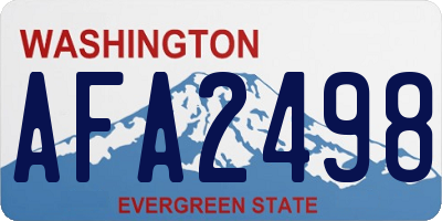 WA license plate AFA2498