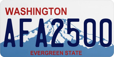 WA license plate AFA2500