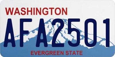 WA license plate AFA2501