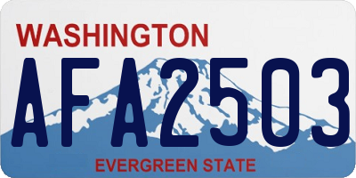 WA license plate AFA2503