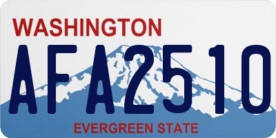 WA license plate AFA2510