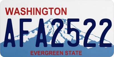 WA license plate AFA2522