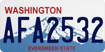 WA license plate AFA2532