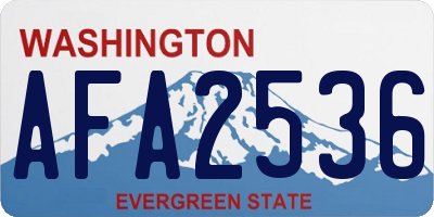 WA license plate AFA2536