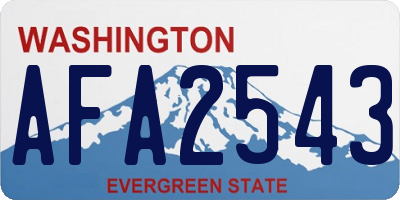 WA license plate AFA2543